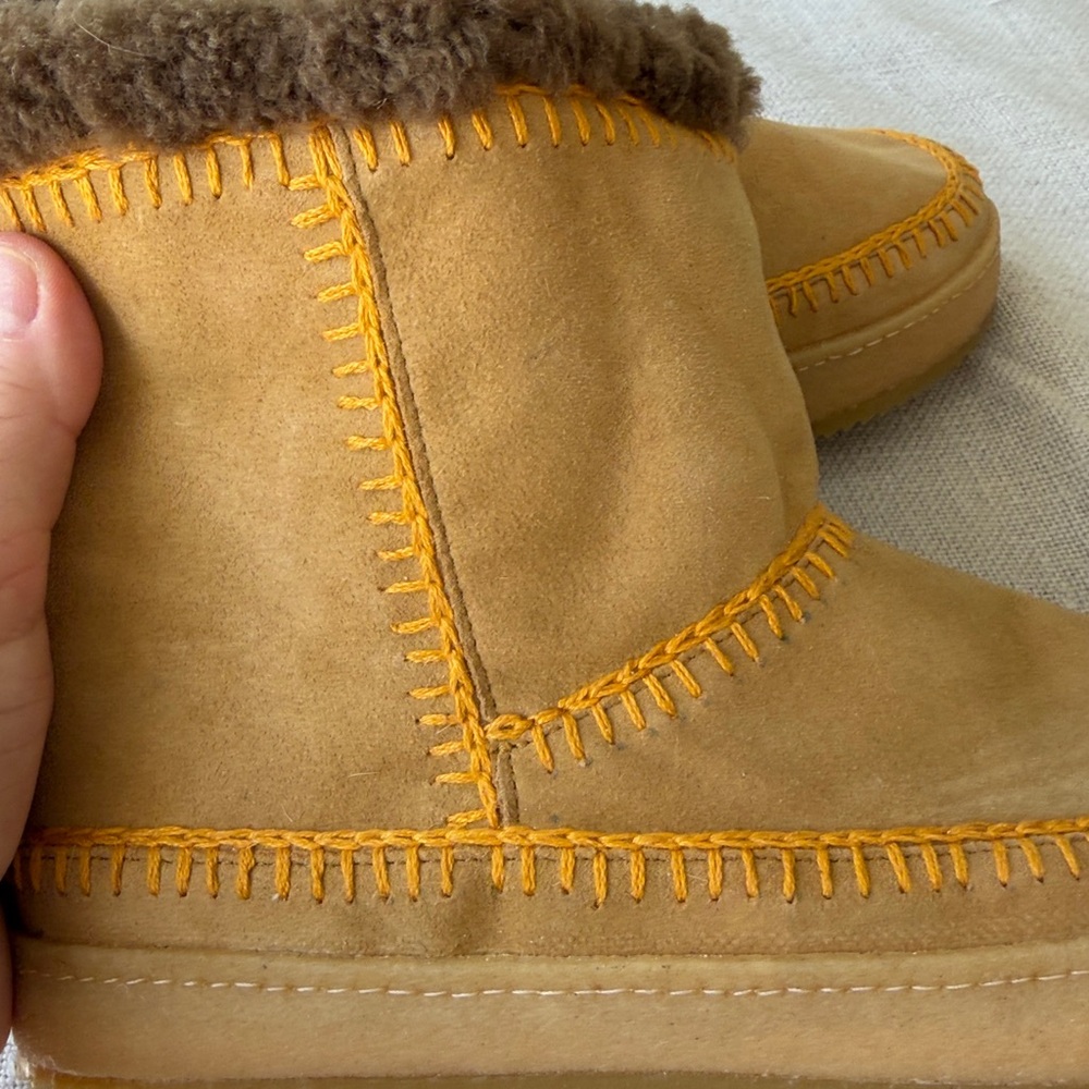 Free people NWT Laidback London Shearling Nyali Croquet camel suede Ankle Boot 🙏 - Picture 9 of 12